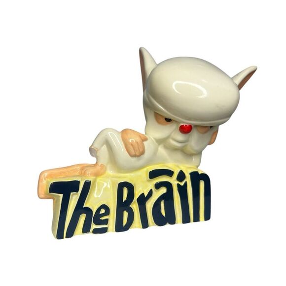 VINTAGE ANIMANIACS PINKY & THE BRAIN CERAMIC FIGURINE 1994 WARNER BROS RARE - Picture 1 of 6